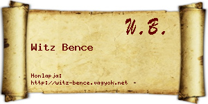 Witz Bence névjegykártya
